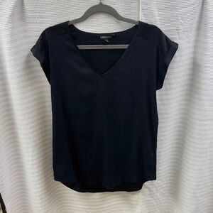 Express Women's Elegant Black Cuff Sleeve Blouse